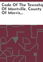 Code_of_the_township_of_Montville__county_of_Morris__State_of_New_Jersey