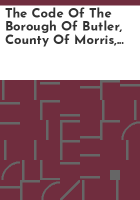 The_Code_of_the_borough_of_Butler__county_of_Morris__State_of_New_Jersey